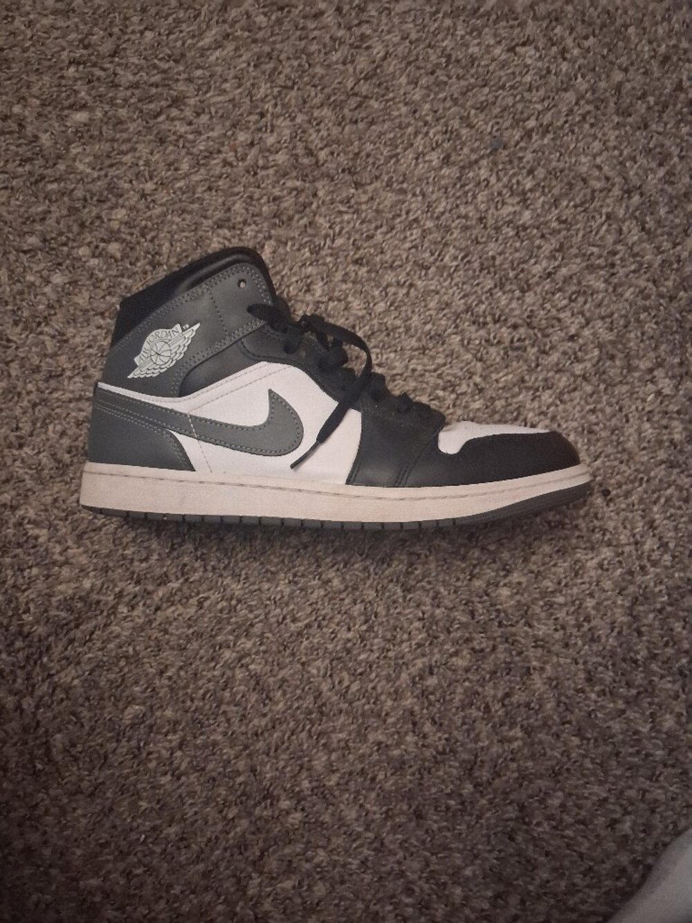 Jordan 1 Mid Black White Iron Grey Size Mens 10.5 - Picture 5 of 10